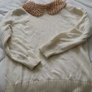 Cream beaded sweater